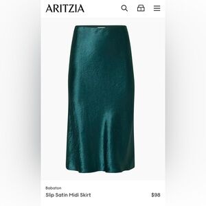 Aritzia Babaton Dark Green Slip Skirt
